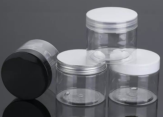 pot d'Amber Black Pet Plastic Cream d'espace libre de 250ml 500ml avec le couvercle en plastique