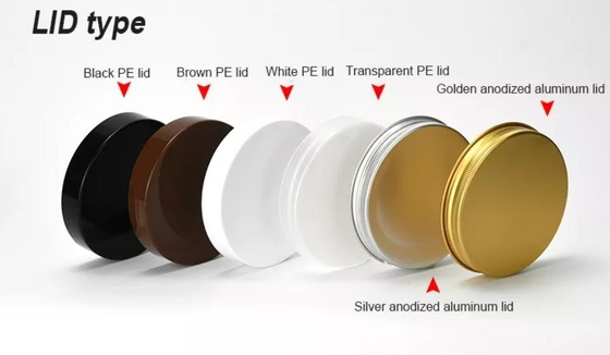 Pot 300g crème en plastique d'ANIMAL FAMILIER transparent cosmétique avec le couvercle noir