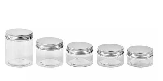 Le plastique cosmétique d'ANIMAL FAMILIER de bouche large de catégorie comestible cogne 80ml avec le couvercle argenté en aluminium