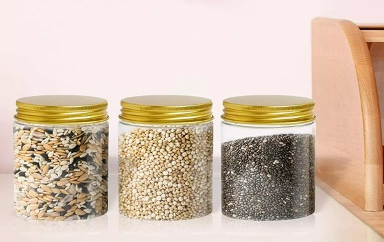 Amber Wide Mouth Plastic Jar noire blanche avec le couvercle en aluminium 60ml 100ml 200ml